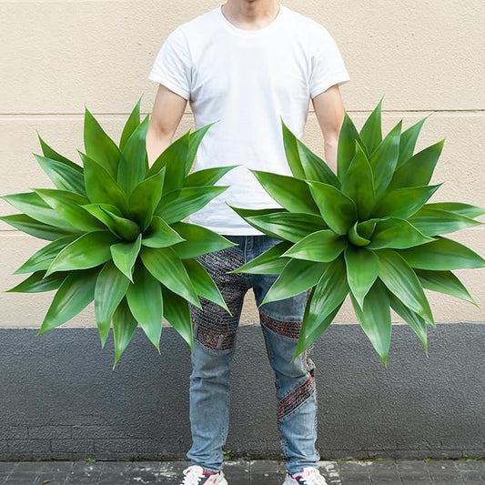 Artificial Agave Plants,Large UV Resistant Fake Agave Planters for Indoor and Outdoor Decorating Plantas Artificiales Decorativas Grandes(2Pack, 28")