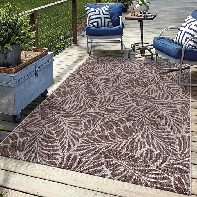 Keen Home Design Terrace Outdoor Area Rug - 8x10 Washable Indoor/Outdoor Rug for Patio, Kitchen, Balcony, Beach, Garden, Deck and Porch, Size: 7'7"x10'