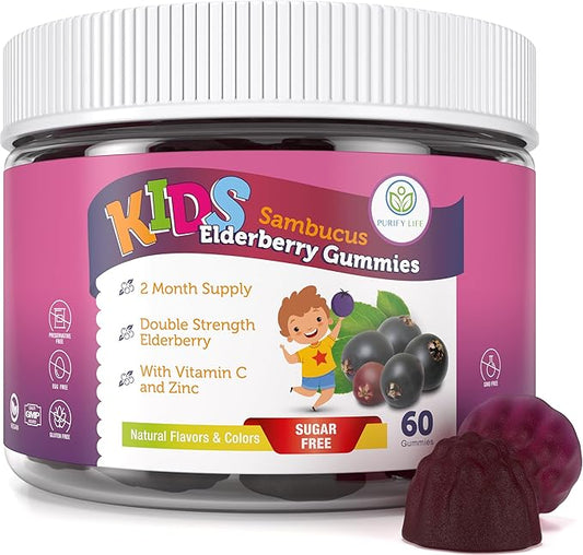 Sugar-Free Kids Elderberry Gummies with Vitamin (60 Ct)