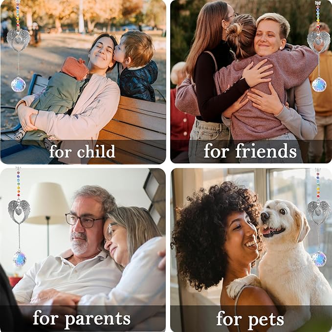 Memorial Gifts for Loss of Loved One Unique Sympathy Gifts Rainbow Sun Catcher Indoor Window Hanging Crystal Prism Grief Bereavement Gifts Ideas for Who Loss of Mom Dad (Silvery)