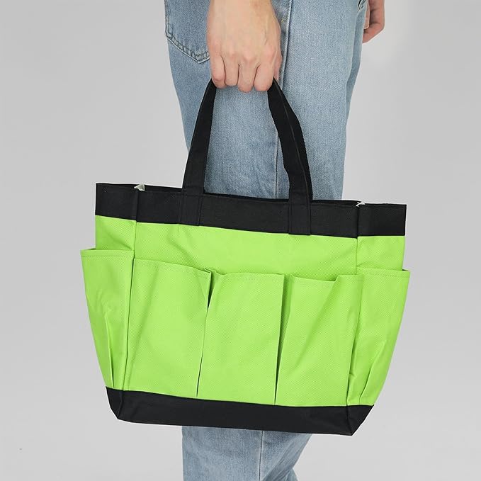 HARFINGTON Garden Tool Bag 11.2" x 5" x 11" Large Oxford Waterproof with Pockets Garden Tote Bag Gardening Plant Tool Organizer Storage Carrier Store for Outdoor Women Men, Blue