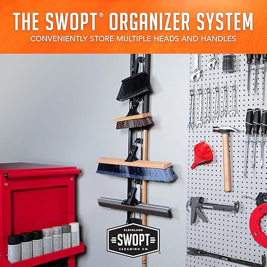 SWOPT 24” Premium Multi-Surface Push Broom Head — Cleaning Head Interchangeable with All SWOPT Cleaning Products for More Efficient Cleaning and Storage — Indoor and Outdoor Push Broom