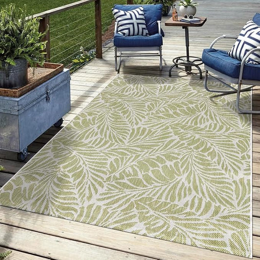 Keen Home Design Terrace Outdoor Area Rug - 6x9 Washable Indoor/Outdoor Rug for Patio, Kitchen, Balcony, Beach, Garden, Deck and Porch, Size: 6'x8'10"