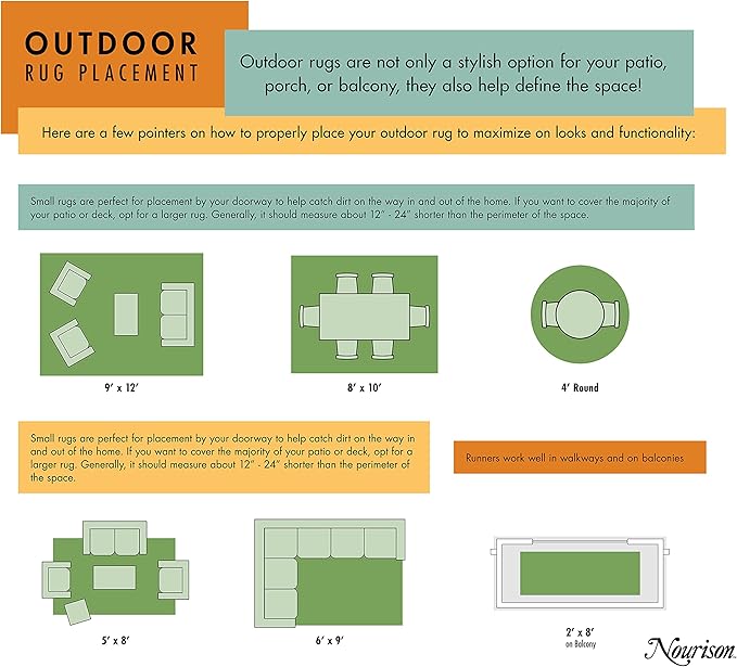 Nourison Home Positano 6' x 9' Beige Fabric Modern Indoor/Outdoor Area Rug