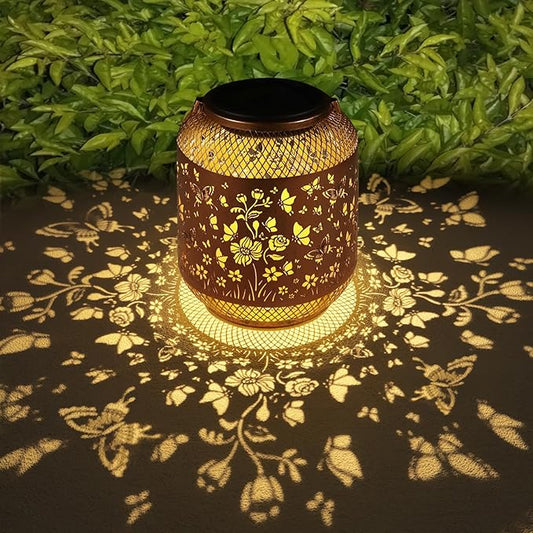 Solar Lanterns Outdoor Waterproof Christmas Birthdays Gifts for Women Mom Grandma Butterfly Garden Decor Metal Hanging Solar LED Lights for Patio(Butterfly Swarm)