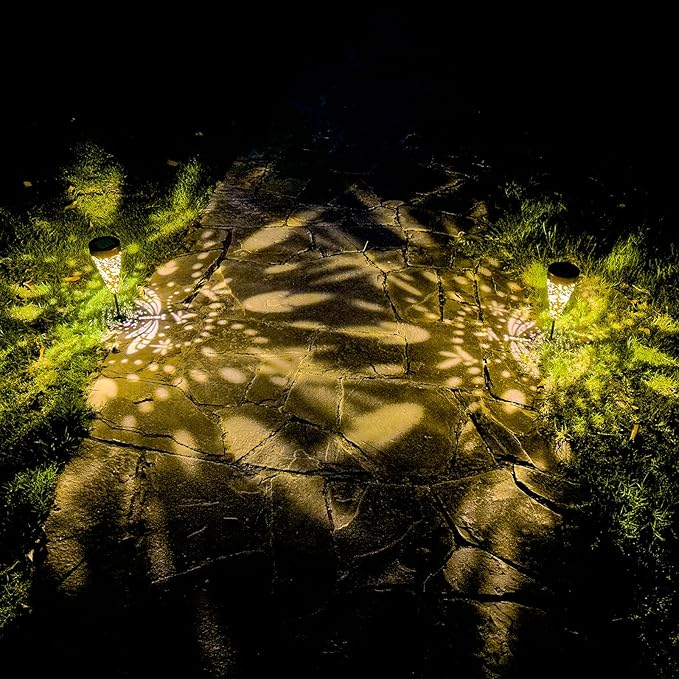 2-Pack Dragonfly Outdoor Solar Pathway Lights, Metal Garden Path Decorations, Waterproof Landscape Lighting for Yard, Lawn, Walkway – Gifts for Women, Mom, Grandma