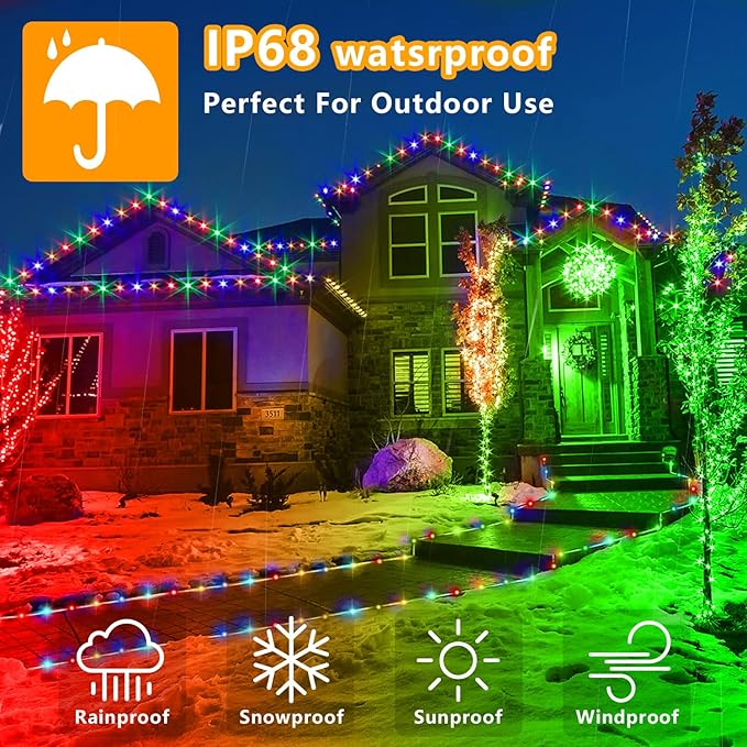 LED Rope Lights Indoor with USB Powered, 66Ft (33Ft X 2 Pack) 200 LED String Lights Outdoor with Remote,16 Color Changing Rope Lights for Outside Garden Party Wedding Christmas