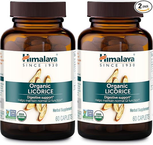 Himalaya Organic Licorice Root Herbal Supplement, 60 Plant-Based 2 Pack