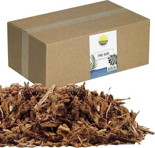 100% Natural Pine Bark Mulch Nuggets (30 Quarts), Small Mulch Chips for Indoor/Outdoor Container Gardening, Ideal for Soil Supplement, Houseplant Mulch, and Terrariums