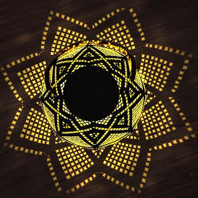 Solar Lantern, Lanterns Decorative Outdoor with Geometric Pattern, Waterproof Outdoor Lanterns for Porch, Yard, Deck, Lawn, Backyard, Patio, Tabletop, Pathway, Landscape, Garden Decor