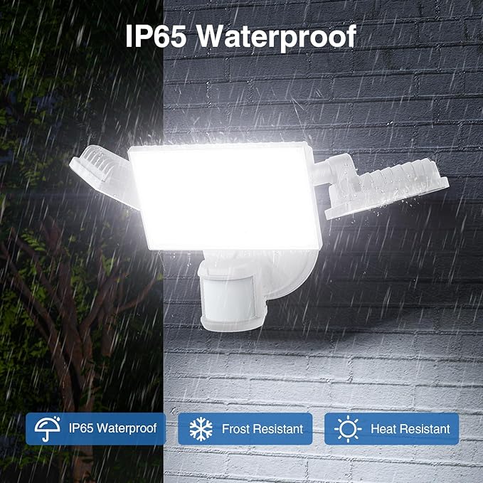 150W Motion Sensor Lights Outdoor for Outside, 15000LM LED Flood Lights Outdoor Wired Dusk to Dawn, Exterior Security Floodlight Fixture Waterproof IP65, Outdoor Lighting for House, Garage