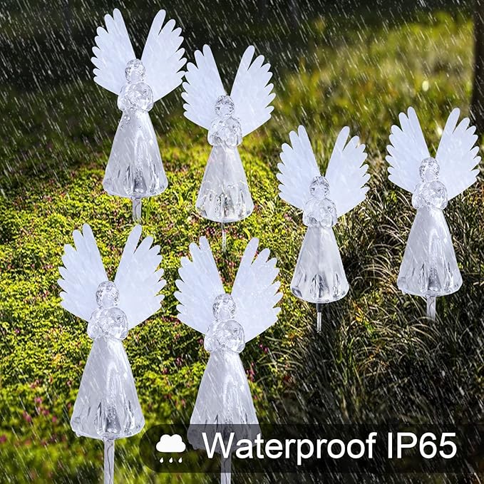 Solar Angel Lights Outdoor Decorative,Memorial Remembrance Gifts for Loved Ones,Multi-Color Changing LED Stake Light for Cemetery Grave Decoration
