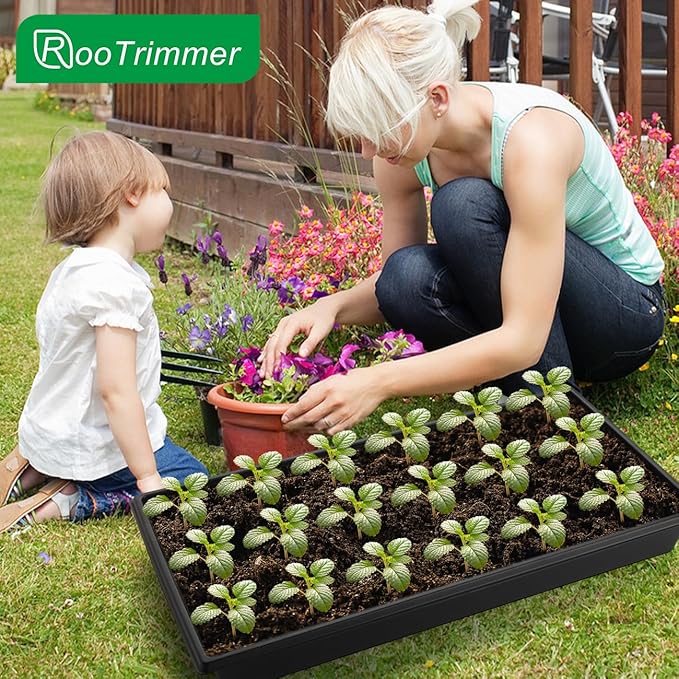 Seed Starter Kit - 10 Pack 1020 Seed Trays with 2 Seedling Heat Mats for Plants (10"x20.5"), Complete Seed Germination Kit for Indoor Gardening, Greenhouse Accessories