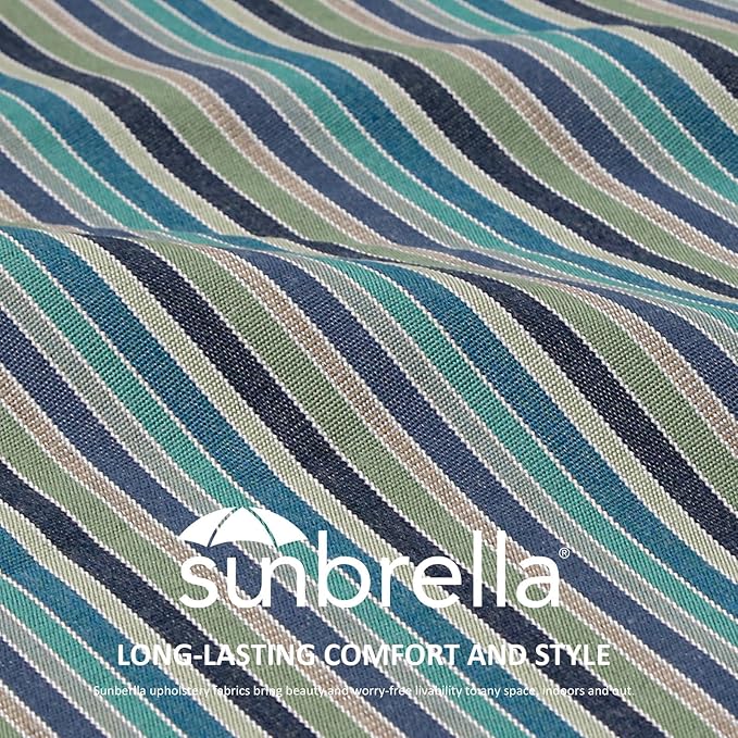 Sunbrella Square Corner Seat Cushions, 19" x 19" x 3", Set of 4, Indoor Outdoor Water Repellent Universal Chair Pads with Ties for Patio Furniture, Garden Dining Chairs, Swell Turquoise