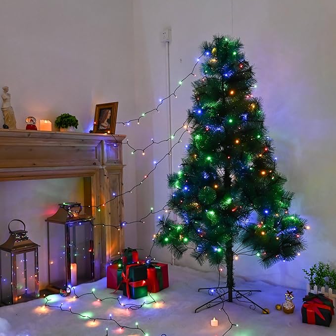 Outdoor String Lights, 1000 LED 328Ft Christmas Light with Remote, 8 Lighting Modes, Powered Plug for Wedding Party Garden Tree Yard Indoor Decorations