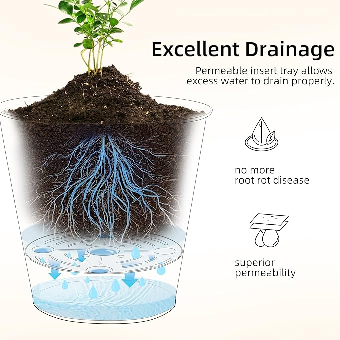 KOL 28" H. Tall Metal Cone Planters with Inner Pots 2-Pack, Bronze Hand-Hammered Large Decor Planter for Deck, Patio, Porch - Handcrafted Flower Pot - with Water Level Indicator - Indoor Outdoor Use