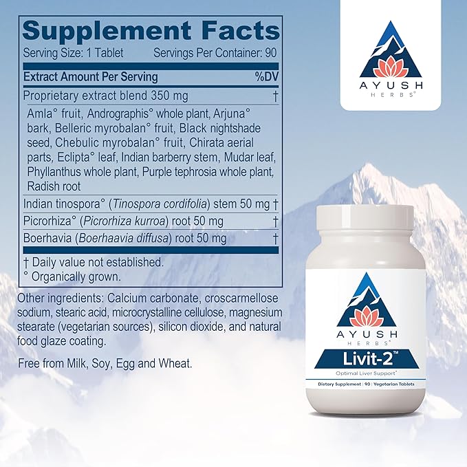 Ayush Herbs Livit-2, Natural Ayurvedic Daily 90 Tablets