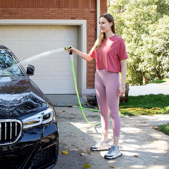 Fevone 25 ft Garden Hose, Heavy Duty Water Hose, Hybrid Polymer, Kink Resistance, Flexible, Durable, Leak Free, Aluminum Fittings, 3/4" GHT, 5/8" ID, 600 Psi, Drinking Water Safe