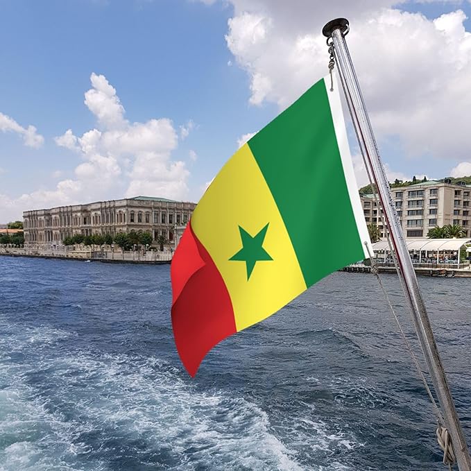 Senegal Senegalese Flag Garden Yard House 2x3 ft Flags Double Sided Print Banner Indoor Outdoor Party Home Decorations for Boat Dorm House Balcony