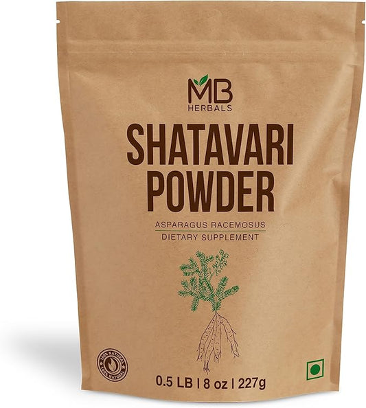 MB Herbals Pure Shatavari Powder 227 Gram 8 oz 100% Pure