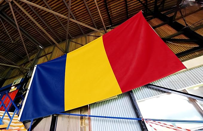 Romania Extra Large Flag 6x10FT Giant Romanian National Polyester Banner With 3 Grommets Fade Resistant Vivid Color For Patriotic Festival Events Party Decoration (Romania, 6x10FT)