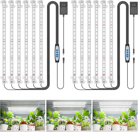 Wiaxulay Grow Light, 360 LEDs Full Spectrum Plant Light for Indoor Plants, 6 Bars/16 in Grow Light Strip with Auto Timer 6/12/16 Hrs, 3 Switch Modes, 5 Dimmable Levels for Green House Hydroponics