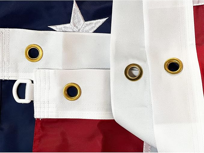 Homissor American Flag 10x19 Ft US Flags - USA Large United State Flag Heavy Duty Outdoor Embroidered Stars for All Weather High Wind Sewn Stripes With 5 Brass Grommets