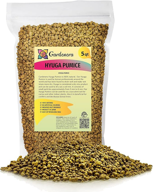 Japanese Hyuga Pumice - Premium Additive for Orchid & Bonsai Tree Soil |Professional Imported Sifted and Ready to Use (5 Quart Bag)