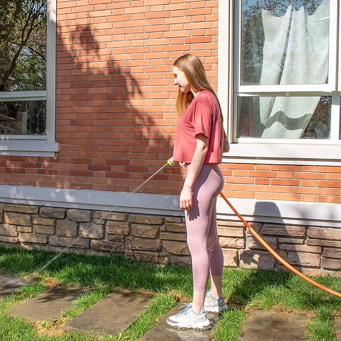 Fevone 75 ft Garden Hose, Heavy Duty Water Hose, Hybrid Polymer, Kink Resistance, Flexible, Durable, Leak Free, Aluminum Fittings, 3/4" GHT, 5/8" ID, 600 Psi, Drinking Water Safe