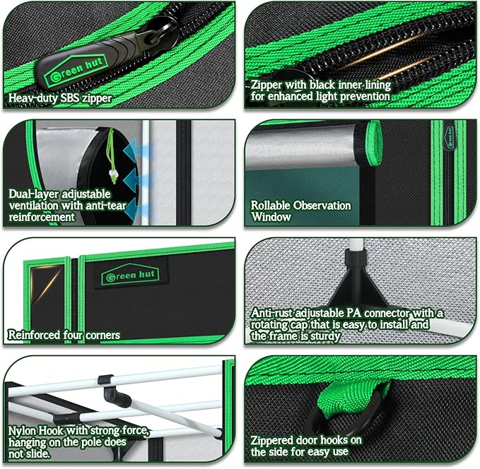 Grow Tent for Plants Indoor 48"x48"x78" Mylar Hydroponic Grow Tents Indoor Grow Room for Plant Fruit Flower Veg with Observation Window & Removable Waterproof Floor Tray