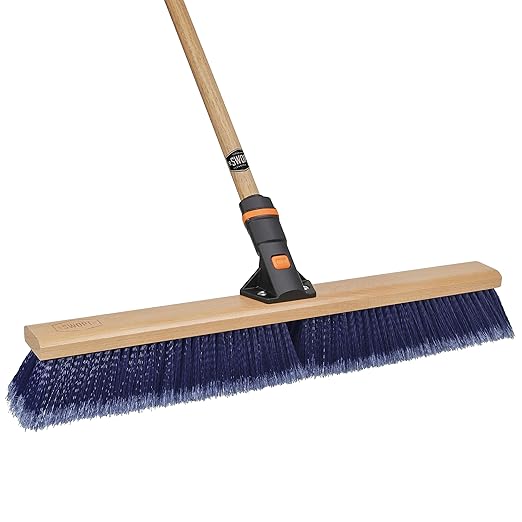 SWOPT 24” Premium Multi-Surface Push Broom Head — Cleaning Head Interchangeable with All SWOPT Cleaning Products for More Efficient Cleaning and Storage — Indoor and Outdoor Push Broom