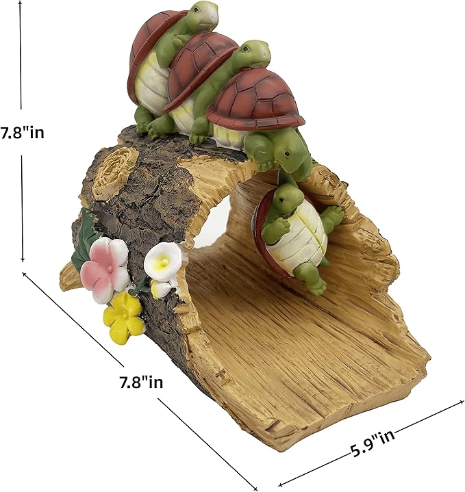 Funny Turtle Gutter Downspout Extender Statue, Garden Ornament, Decorative Gutter Extension Downspout, Perfect Rain Diverter for 3"x4" Downspouts, Eco-Friendly Resin, Outdoor Decor Gift (8 In)