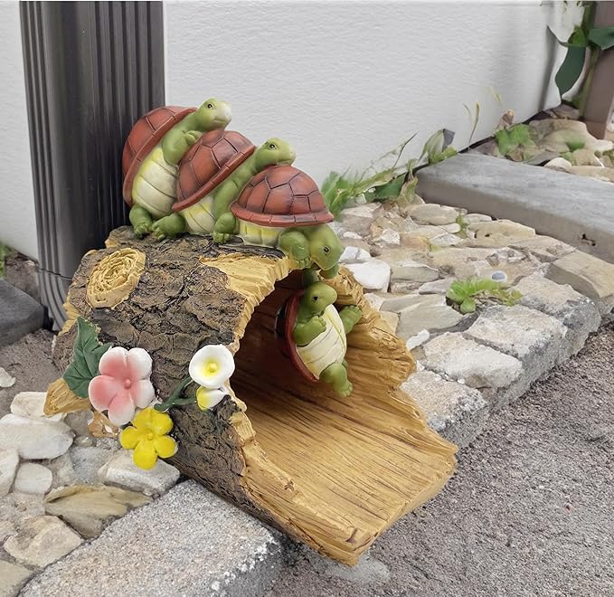 Turtle Statues Gutter Downspout Extension Statues Garden Decoration,Resin Statue Outdoor Decor,Animal Downspout Diverter,Decorative Gutter Extension,3"×4" Downspout Extender Diverter Splash Block