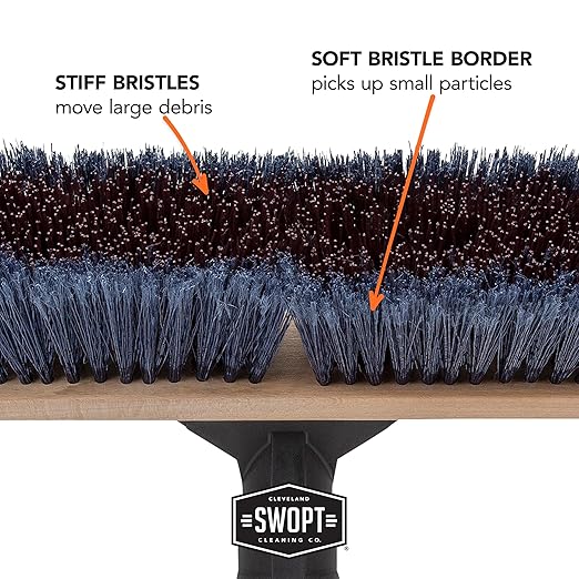 SWOPT 24” Premium Multi-Surface Push Broom Head — Cleaning Head Interchangeable with All SWOPT Cleaning Products for More Efficient Cleaning and Storage — Indoor and Outdoor Push Broom