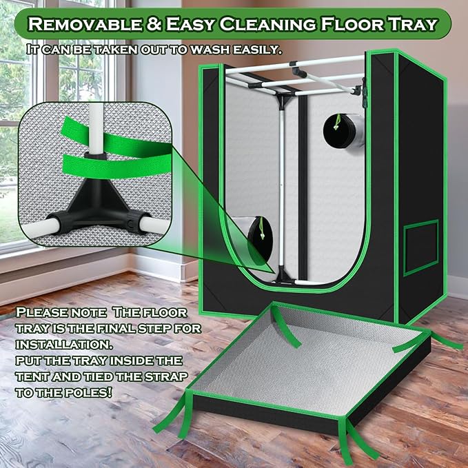 Small Grow Tent for Plants Indoor 18"x30"x36" Mylar Hydroponic Grow Tents Indoor Grow Room for Plant Fruit Flower Veg with Removable Waterproof Floor Tray