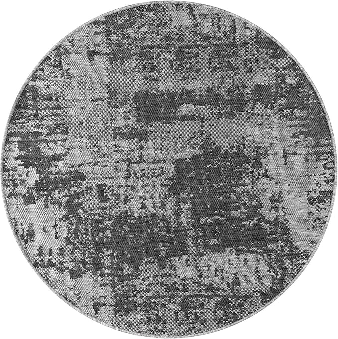 Keen Home Design Terrace Outdoor Round Rug - 5ft Round Washable Indoor/Outdoor Rug for Patio, Kitchen, Balcony, Beach, Garden, Deck and Porch, Size: 5'3" Round