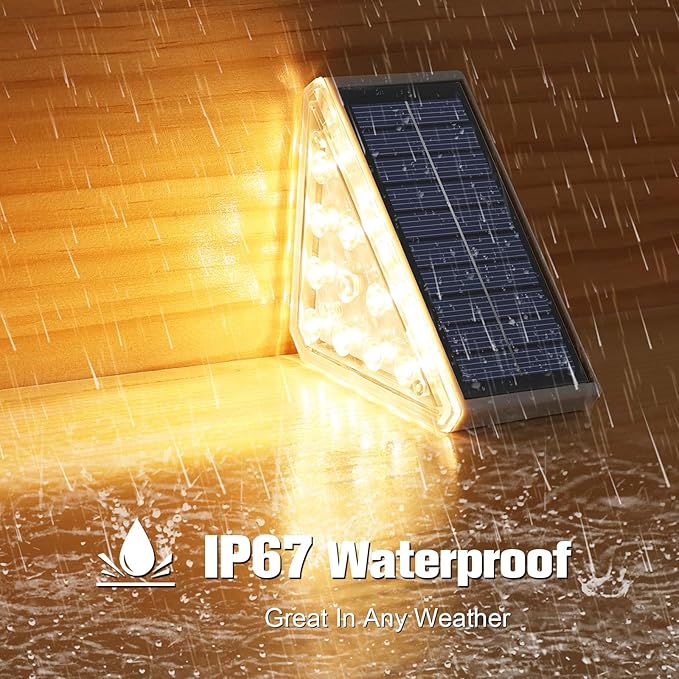 VOLISUN Solar Step Lights for Outside 12 Pack, Solar Stair Lights Outdoor Waterproof IP67, LED Outdoor Step Lights, Outdoor Stair Lights Decor for Deck, Front Step, Front Porch and Patio (Warm White)