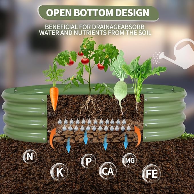 Galvanized Raised Garden Bed Outdoor- 2 Pcs Raised Beds for Gardening| Metal Planter Box, Steel Raised Garden Bed Kit with Gloves for Vegetables, Flower, Herbs (4x2x1FT, Green)