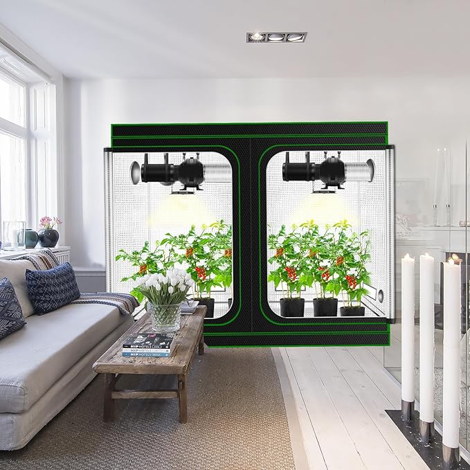 ATOUR 96”x48”x80” Grow Tent, Reflective 600D Mylar,Hydroponic Grow Tent with Observation Window and Floor Tray for Indoor Plant Growing 4’x4’