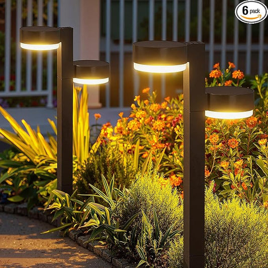 Solar Pathway Lights Outdoor, 6 Pack Dual-Head Solar Lights Outdoor Waterproof Super Bright Up to 12Hrs, Auto On/Off Garden Light for Yard Patio Path Walkway Driveway Outside Decor