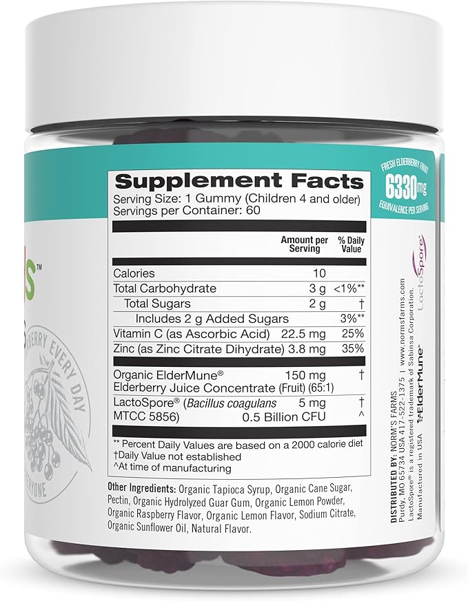 Norm's Farms Daily Immune and ElderKids 120 Gummies