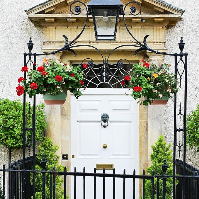 Set of 2-8 Inch Hanging Planters for Indoor Plants with Self-Watering Includes Hanging Pots for Plants, Outdoor Hanging Plant Pot with Drainage, and 2 Types of Hanging Baskets Hangers (Green)