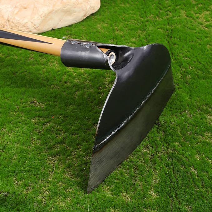 Happyyami Hand Hoe Head Steel Handheld Grub Hoe Replacement Round Eye Hoes Remove Grass Planting Gardening Tool Soil Weeding Farming Hoe Head for Agriculture Digging Loosening