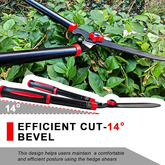Garden Hedge Shears Heavy Duty with 22.8"-30.3" Extendable Handle, Plant Cutting Scissors -Lawn Pruners - Yard and Garden Tools
