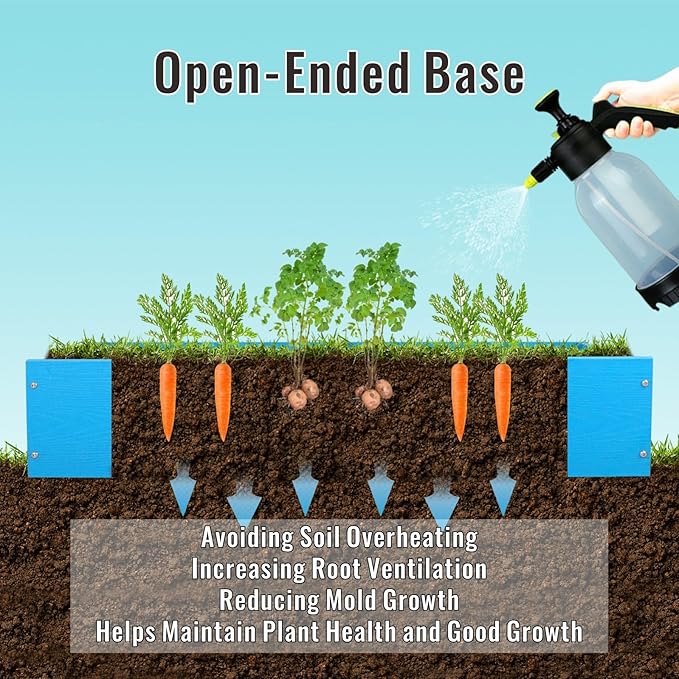 HDPE Raised Garden Bed 47.24 * 24.4 * 9.65 in,Vegetable Planter Bed Outdoor,Elevated Horticulture Planter Bed,Waterproof,Rot-Resistant and Non-Cracking Above Ground Garden Bed(Pacific Blue)