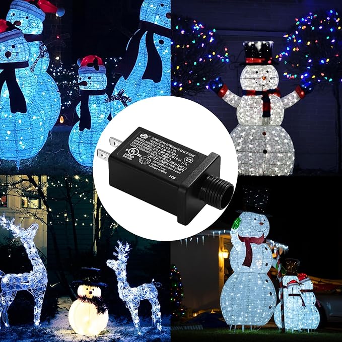 Replacement Yard Inflatable Adapter Power Supply Adaptor - 12V 1.0A 8Pcs - Inflatable Plug Replacement Class 2 Power Supply - for Christmas Tree Light/Thanksgiving Yard Blow Up Decorations