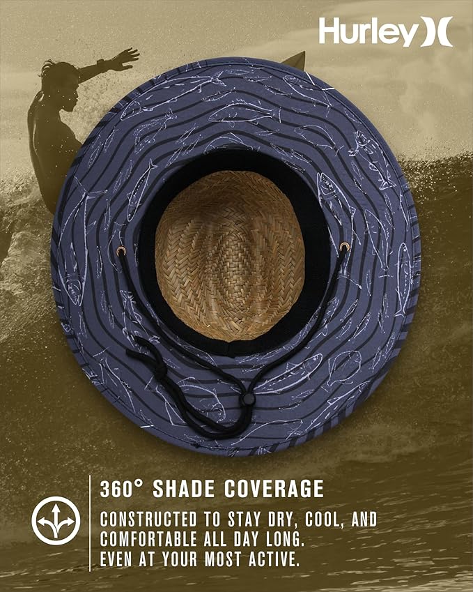 Hurley Men's Straw Hat - Bayside Lifeguard Straw Sun Hat