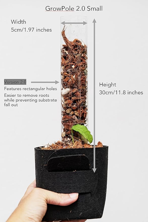 Plastic Moss Poles for Climbing Plants V2 Small 10 Pcs Stackable Moss Pole Monstera Plant Support-Plant Climbing Pole, DIY Moss Pole for Plants Indoor, Plant Sticks Support by THICCLY