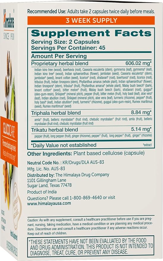 Himalaya GlucoCare Herbal Supplement, Metabolism Support, 90 Capsules