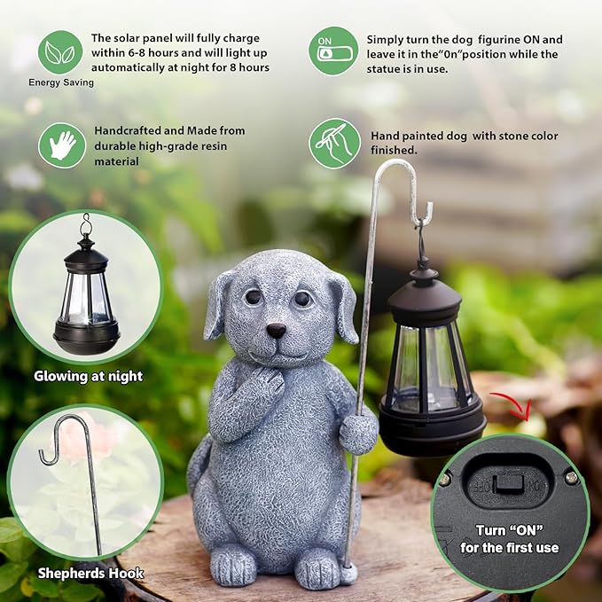 Garden Decor Solar Statues for Mom Grandma Birthdays for Women Sister Wife Lady - Front Patio Balcony Yard Art Lawn Ornaments Porch Outdoor Outside Decorations